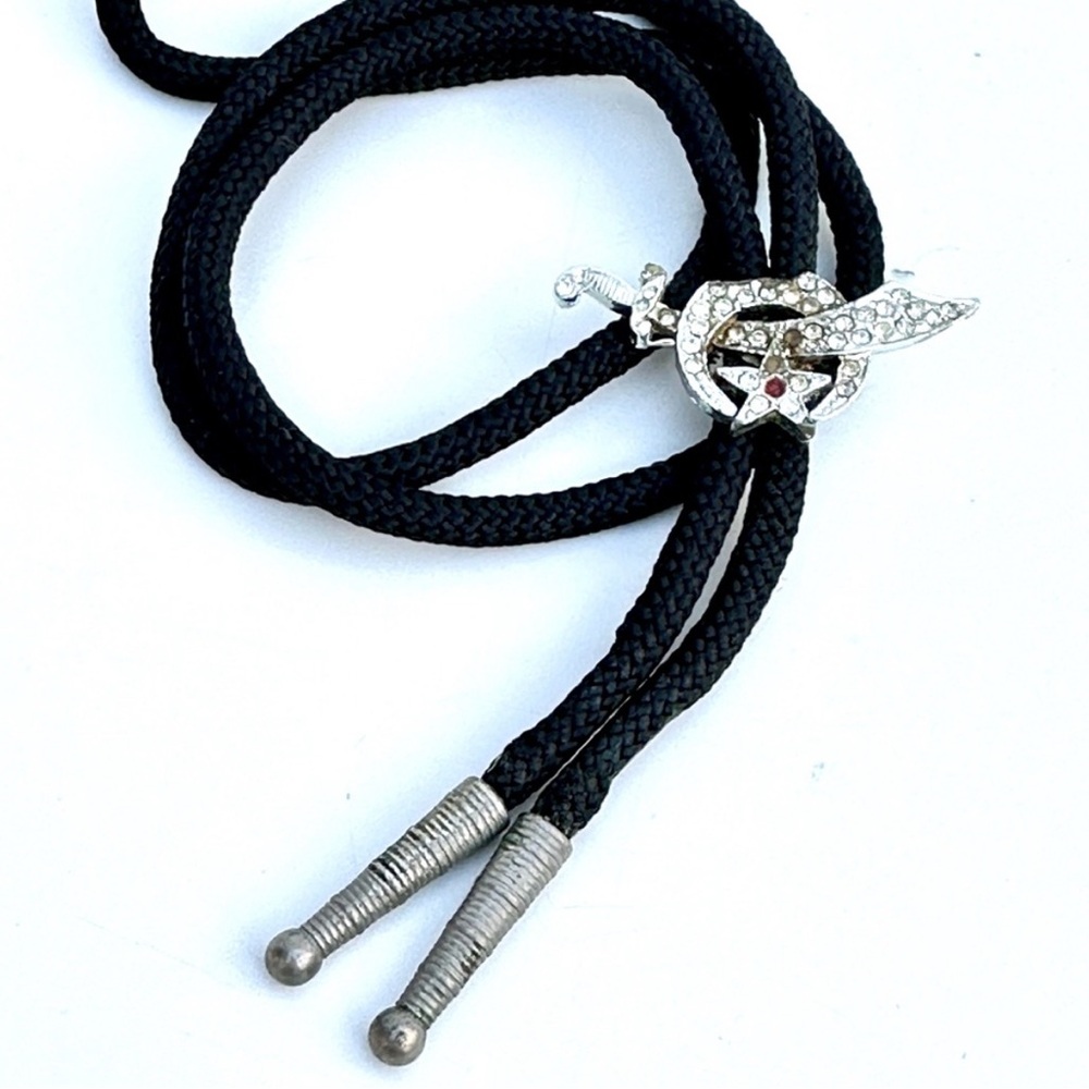 Vintage 70s Shriners Masonic western bolo tie necklace